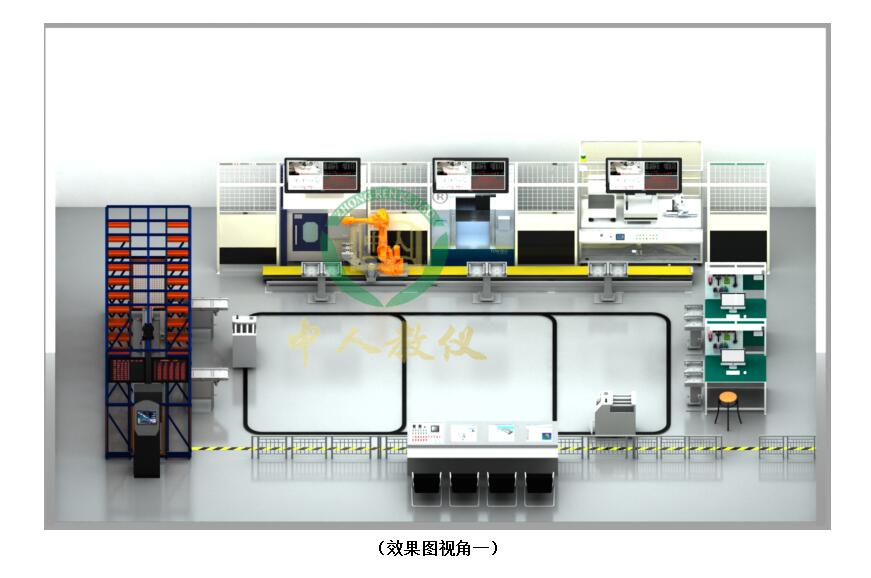 智能加工柔性實訓(xùn)系統(tǒng),智能工廠實訓(xùn)系統(tǒng)（WMS+MES+ERP）